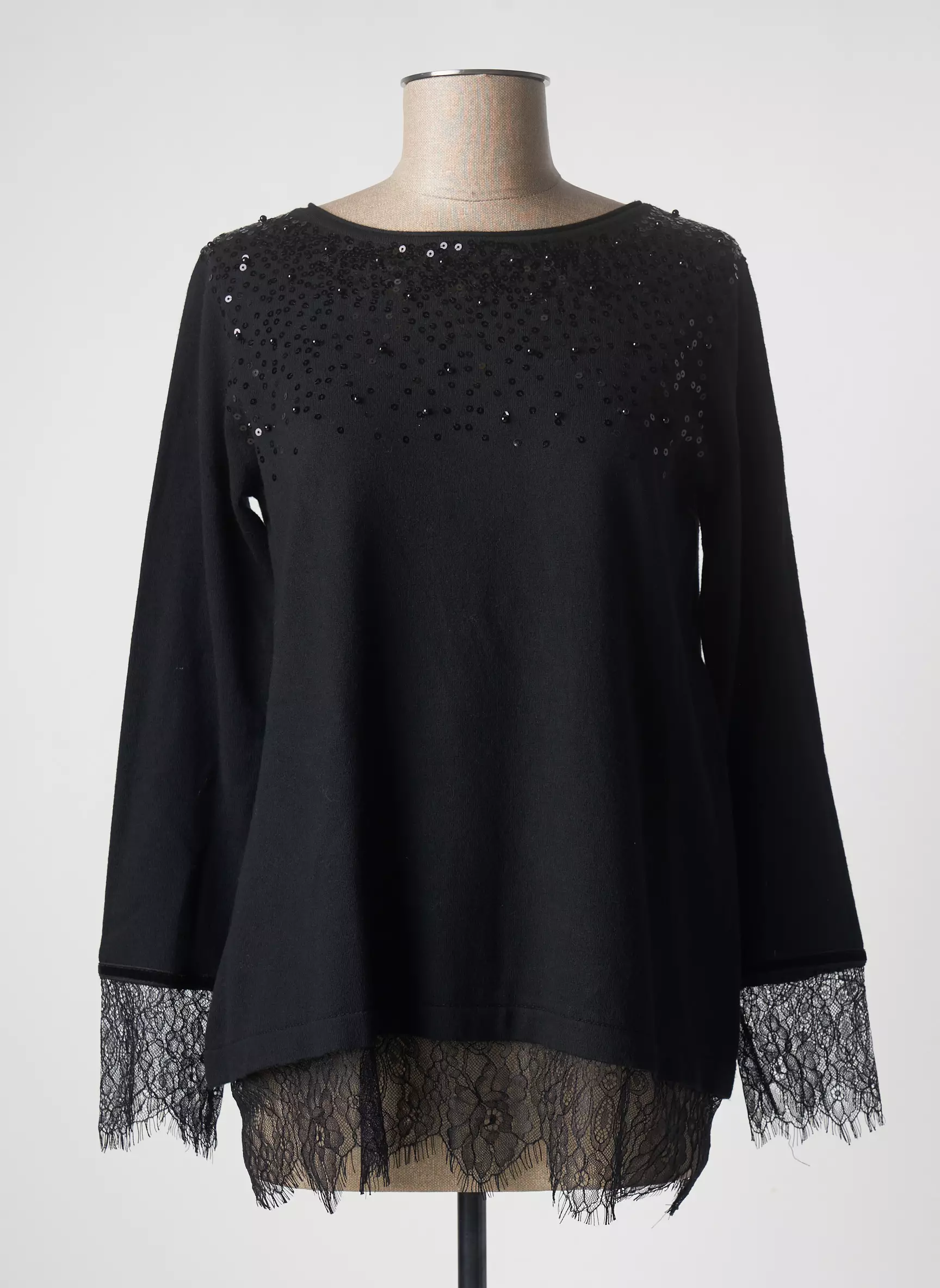 Fracomina Pull Tuniques Femme couleur noir