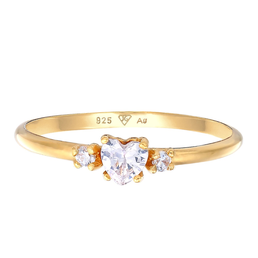 Elli Elli Bague Femmes Bague de fiançailles Cœur avec cristal de zirconium en argent s Bague