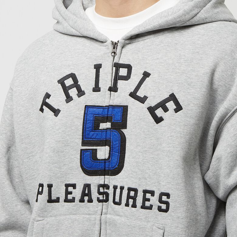 Pleasures x N.E.R.D. Applique Zip Up Hoodie heather grey