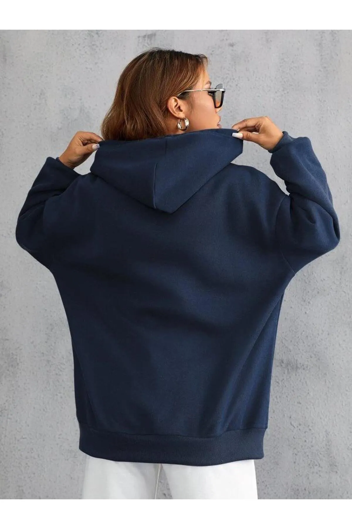 My Blog  Marineblaues Kapuzen-Sweatshirt mit Aufdruck „California 1998“.
