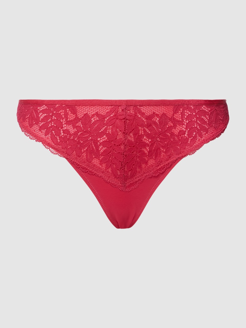 String mit Spitzenbesatz in pink