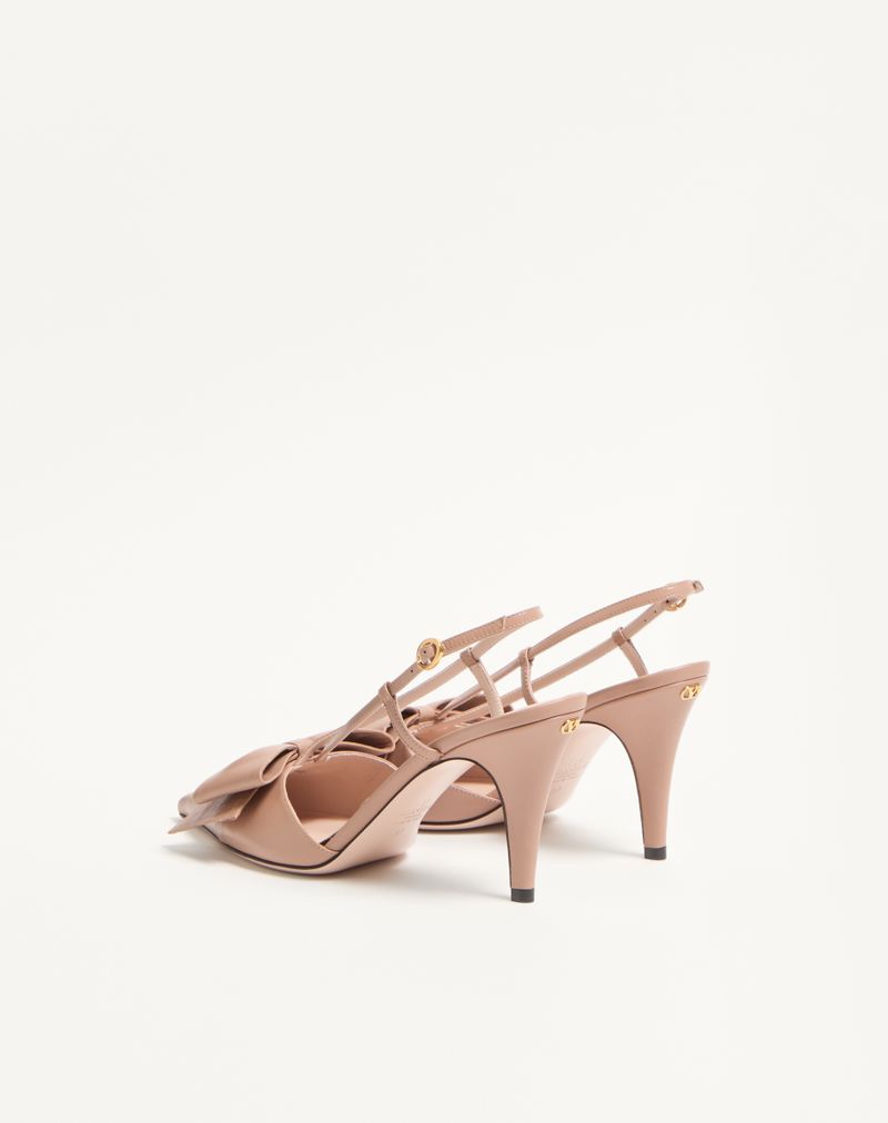Sapatos de salto Bowow Slingback em couro de cabra de 85 mm