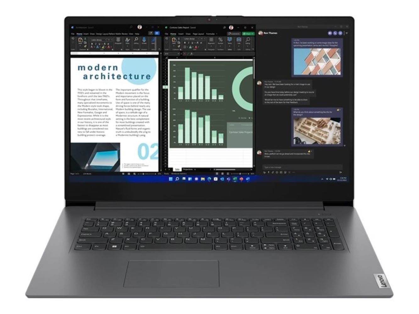 Lenovo V17 G3 82U1001EGE Notebook (43,90 cm/17.3 Zoll, Intel Core i3 1215U, 512 GB SSD, 8GB RAM, Intel® UHD Graphics, FHD, Display entspiegelt, ohne Windows)
