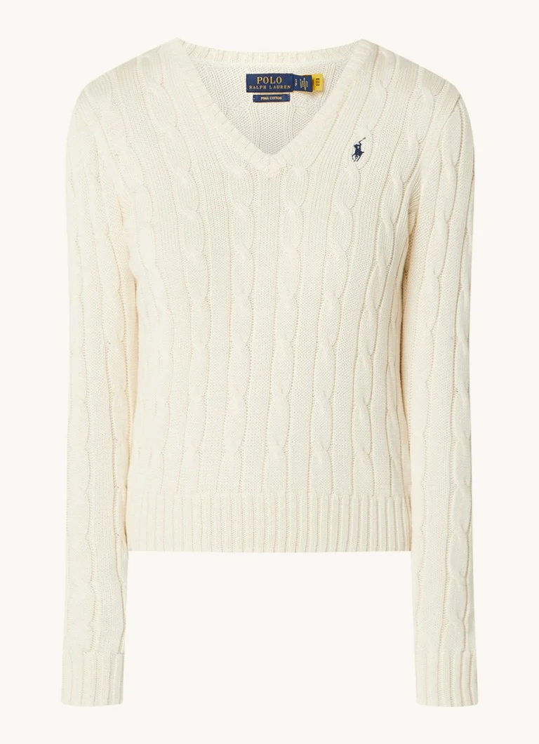 Pulover Ralph Lauren tricotat cu decolteu în V