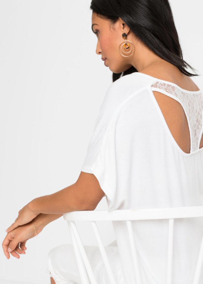 Fledermausshirt mit Spitze