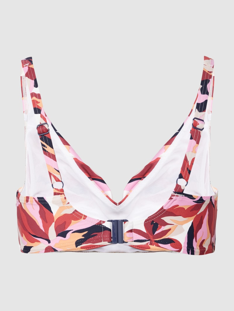 Bikini-Oberteil mit Allover-Muster Modell 'CARILO' in bordeaux rot