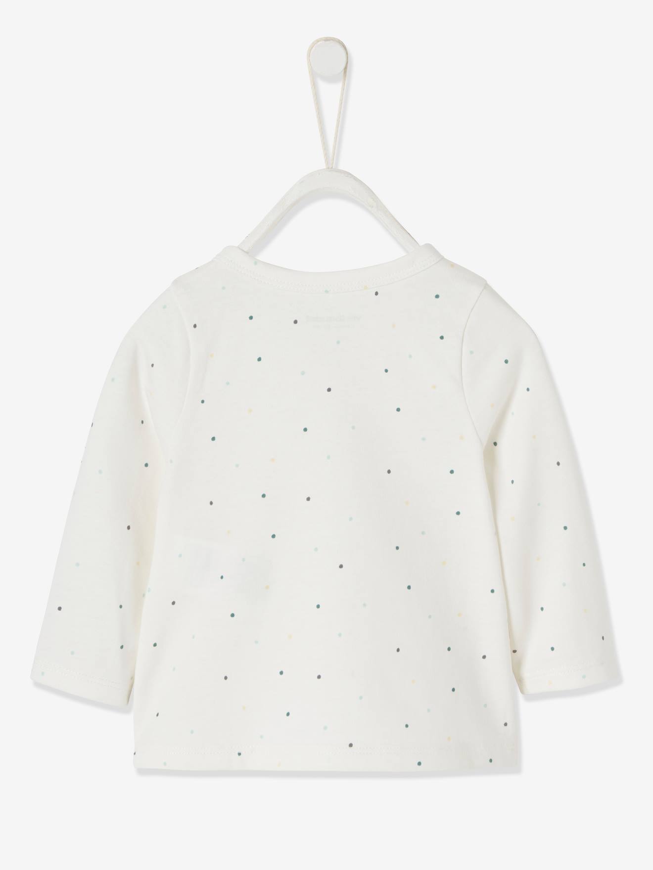 Brassière bébé naissance en coton bio ivoire imprimé