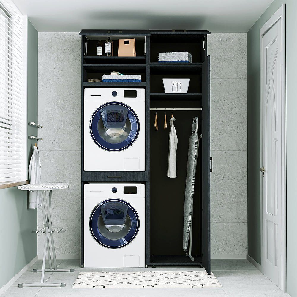 Roomart Waschmaschinenumbauschrank (Waschmaschinenschrank für Trockner und Waschmaschine Überbauschrank)