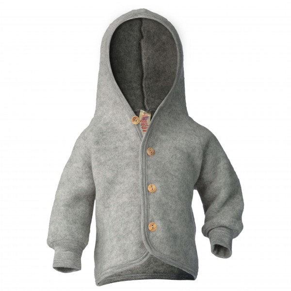 Engel - Kinder Kapuzenjacke mit Holzknöpfen - Wolljacke