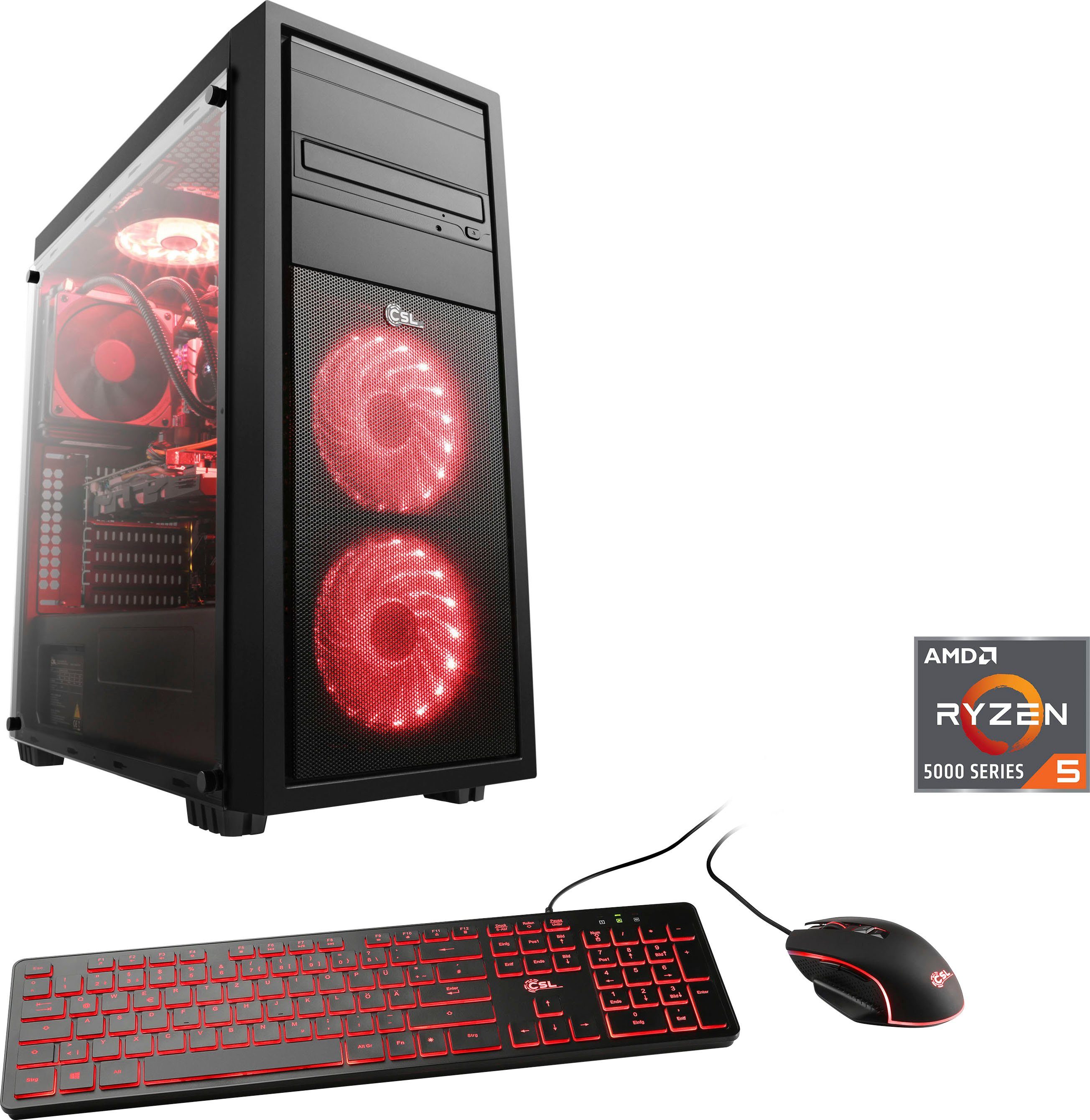 CSL HydroX V28318 Gaming-PC (AMD Ryzen 5 5600X, GeForce RTX 3060, 32 GB RAM, 2000 GB HDD, 1000 GB SSD, Wasserkühlung)