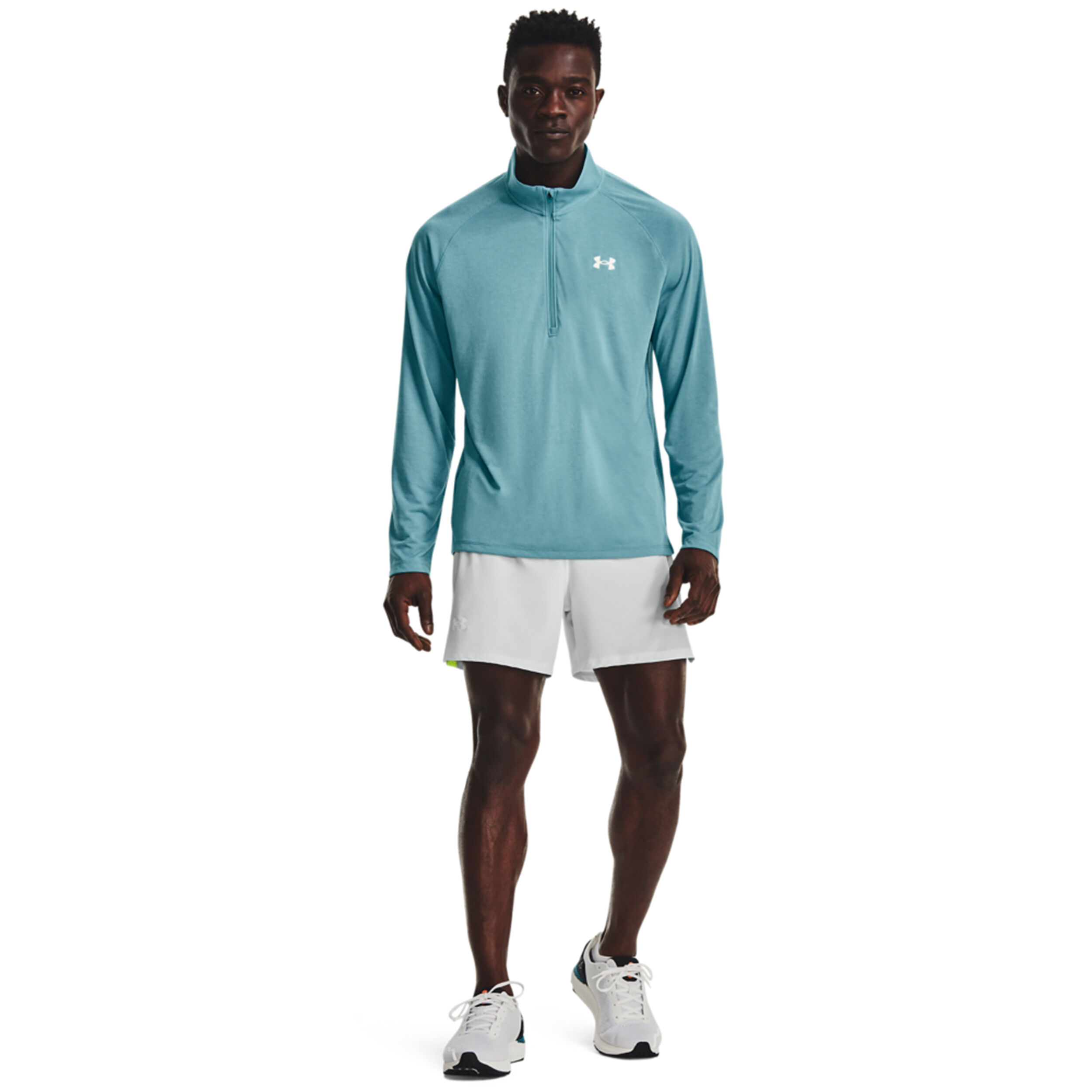 Launch Elite 5in Shorts Herren - Weiß, Neongelb