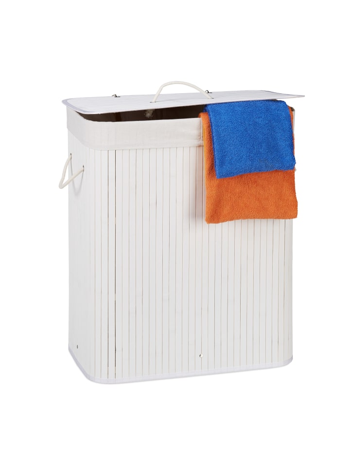 relaxdays Wäschekorb in Weiß - (B)55 x (H)63 x (T)35 cm günstig kaufen onesize