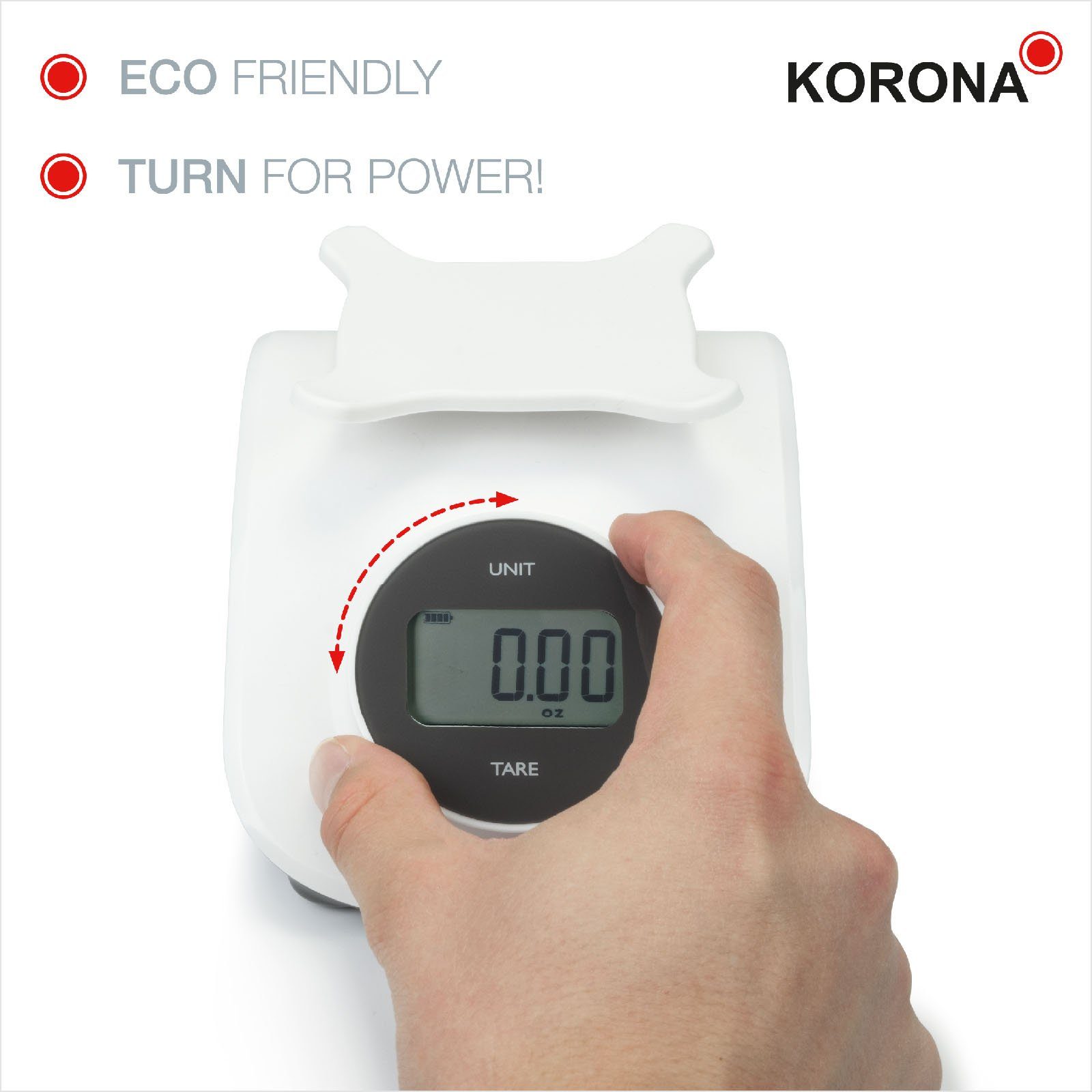 KORONA Küchenwaage CLEO 76161, Batterielos, mit Edelstahl-Schale