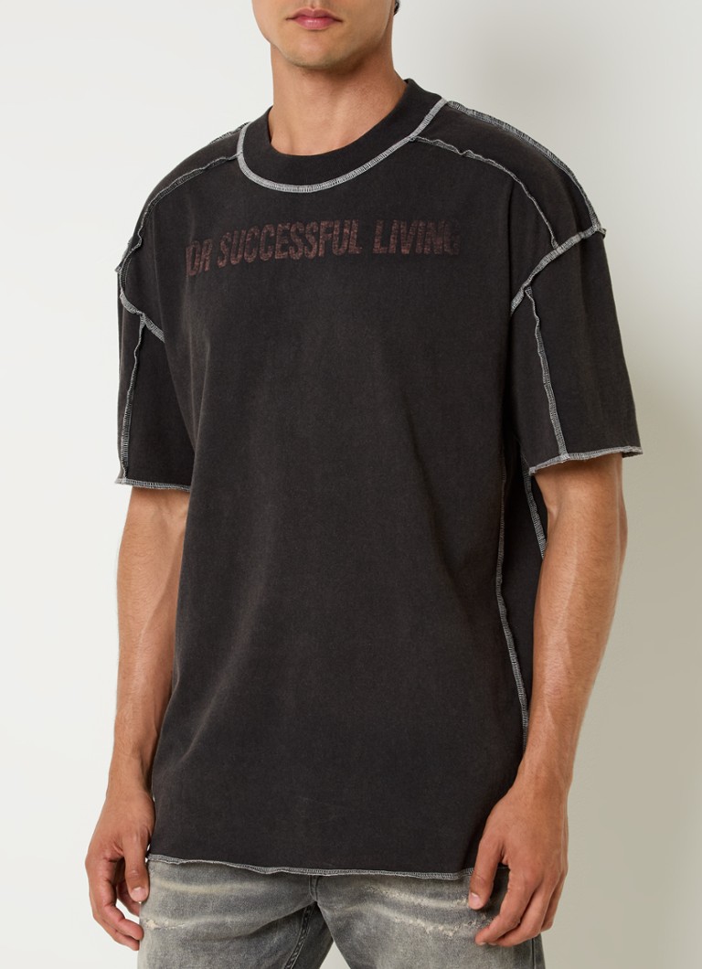 T-shirt Diesel T-Craor stampata con finitura sbiadita
