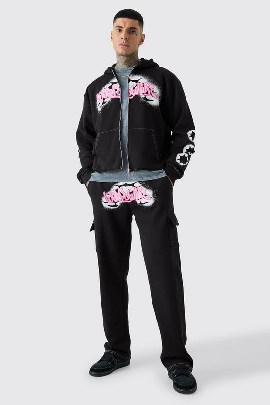 Tall Boxy Worldwide Graffiti Cargo Tracksuit