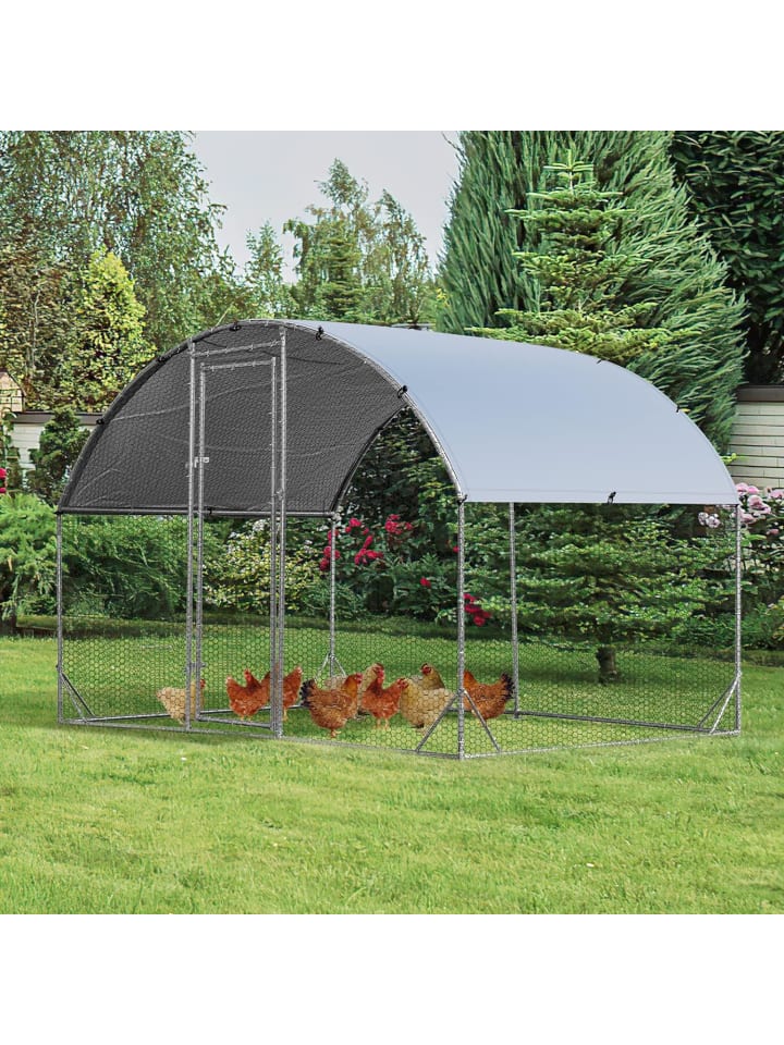 COSTWAY Hühnerstall 190 x 280 x 195 cm in Silber günstig kaufen onesize