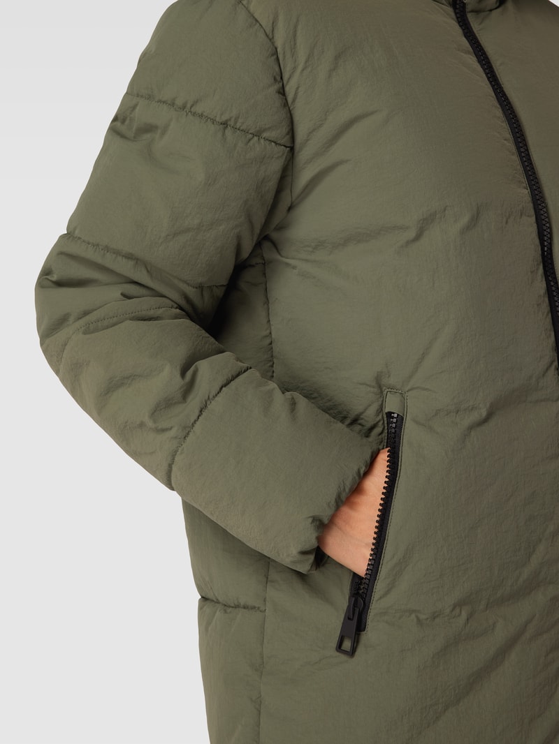 Steppmantel mit Kapuze in khaki