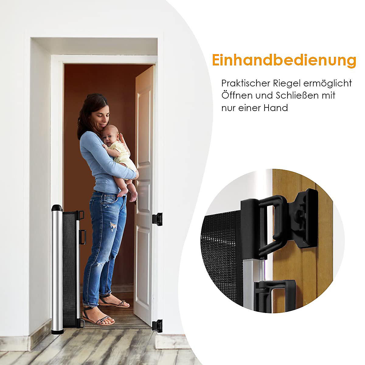 Türschutzgitter 0-130cm ausziehbar