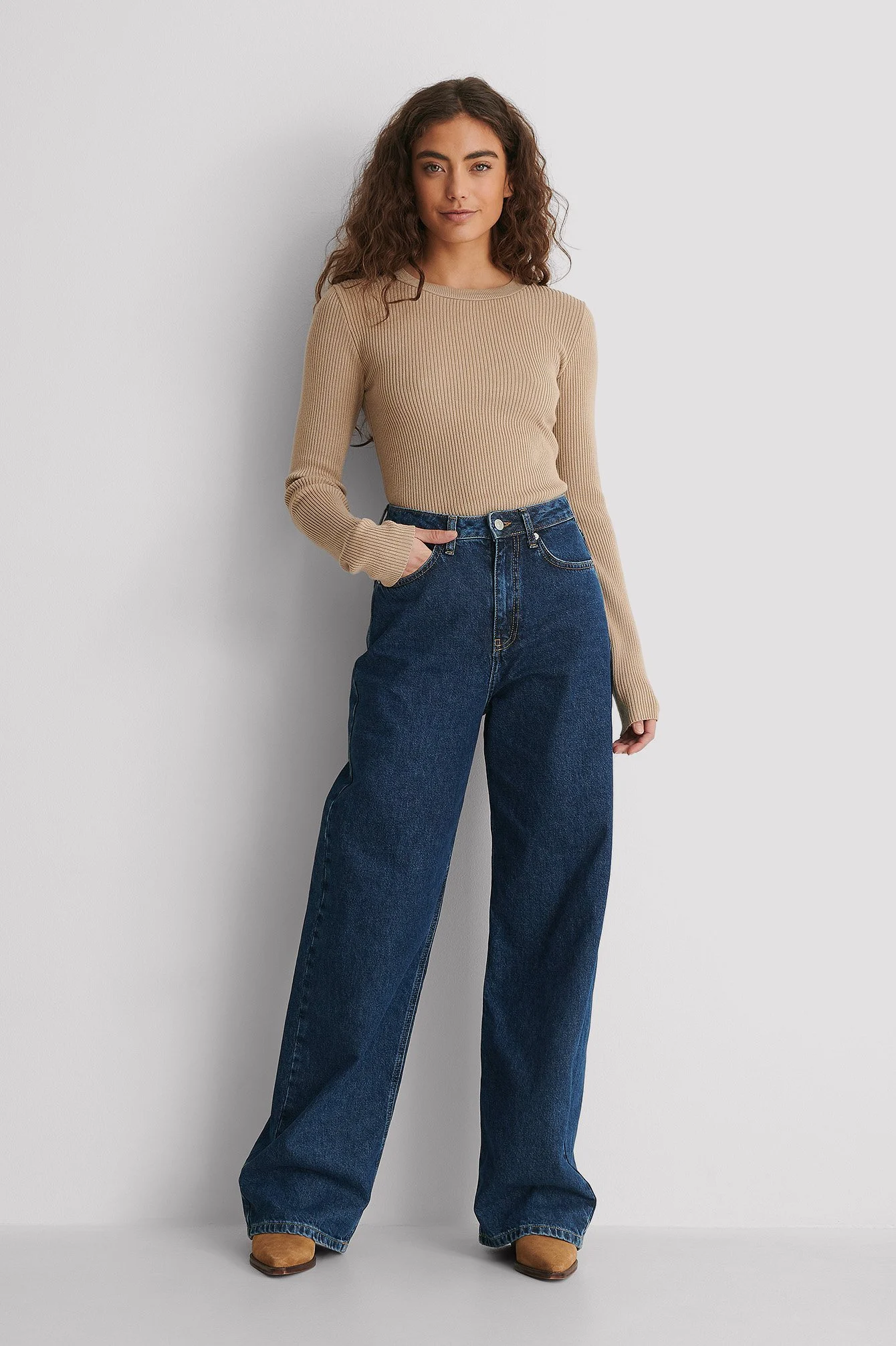 Gerippter Pullover