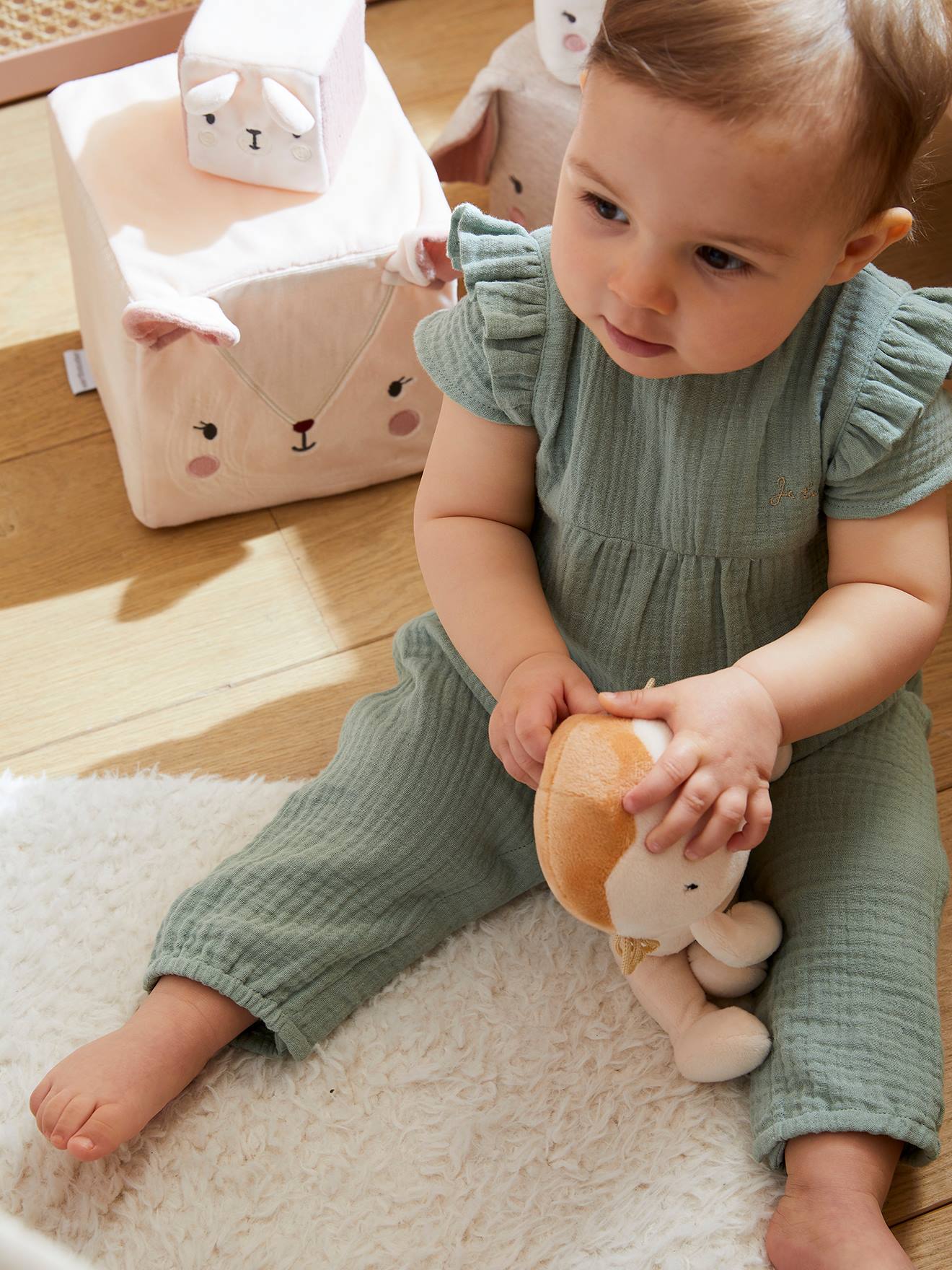 Vertbaudet Baby Overall aus Musselin - hellrosa