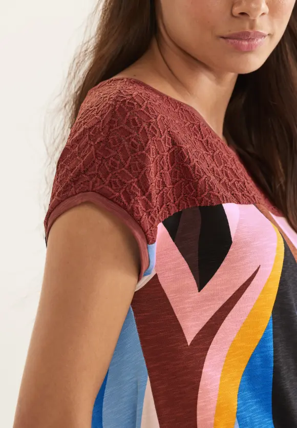 Street One Print Spitzen T-Shirt