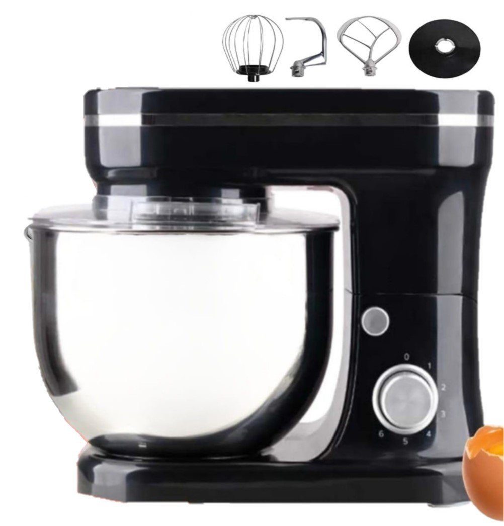 KESSMANN Schäfer Küchenmaschine 6 Stufen Edelstahl Schüssel Knetmaschine Rührgeräte & Mixer Küche, 1200,00 W, 5,00 l Schüssel, Inkl. Rührmaschine Knethaken Rührhaken Küchenmaschine für Teig Set