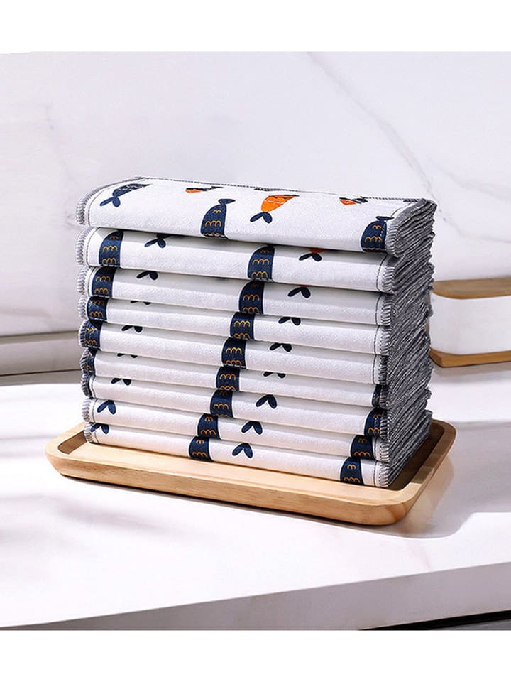Joybos 10er-Set: Spültücher in Schwarz/ Weiß - (L)30 x (B)30 cm günstig kaufen onesize