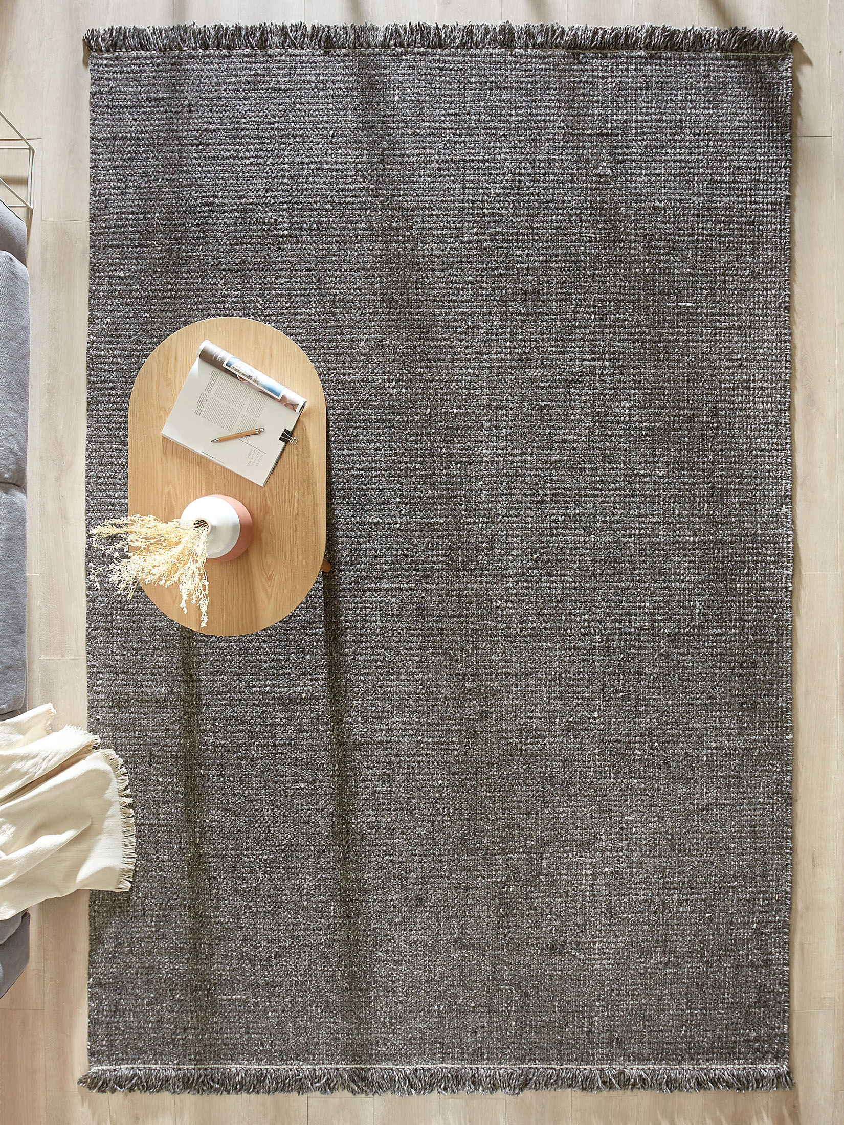 Elmegade Woll-Teppich, Dark Grey