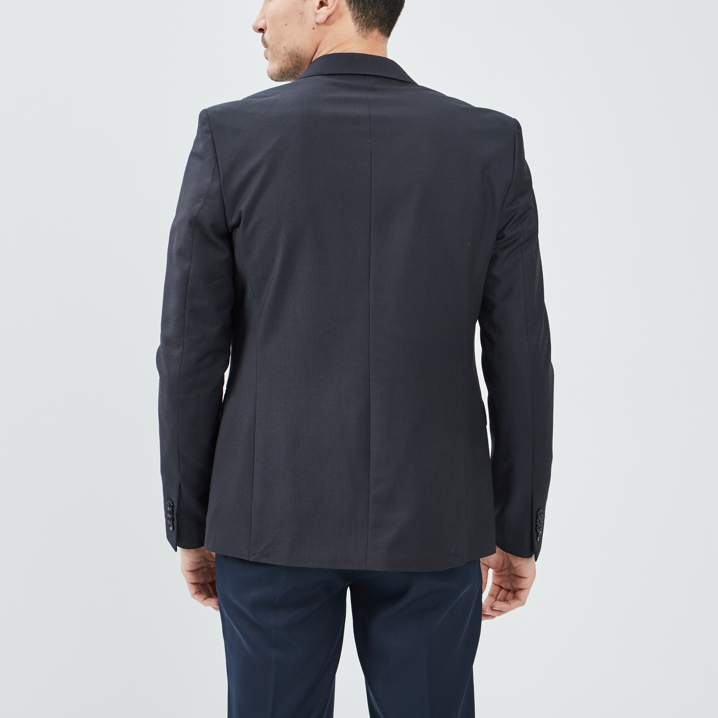 Veste ajustée boutonnée bleu homme | La Halle