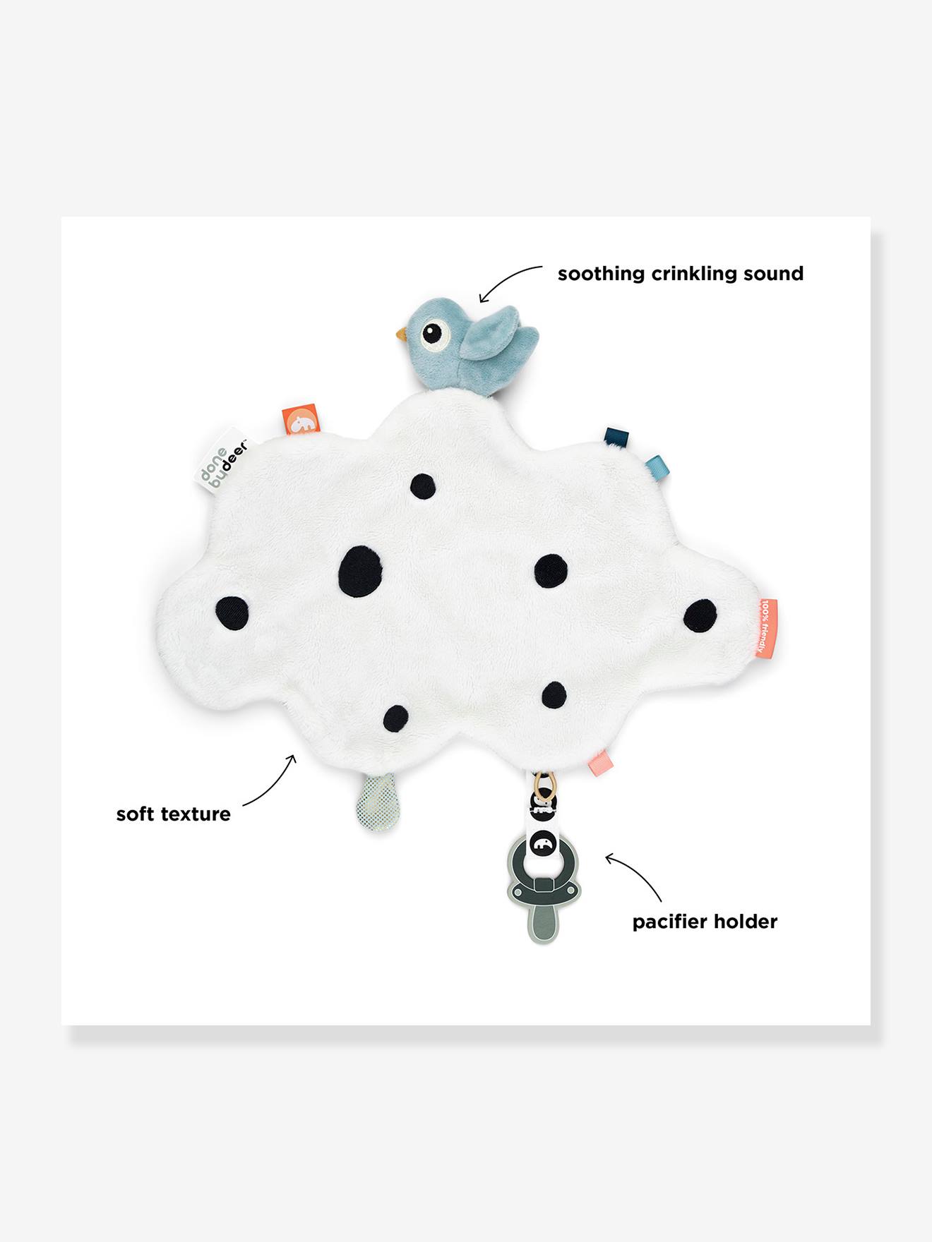 Doudou plat attache-sucette Happy Clouds