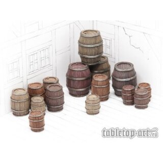 Hölzfässer Set 4 Große Fässer (15)