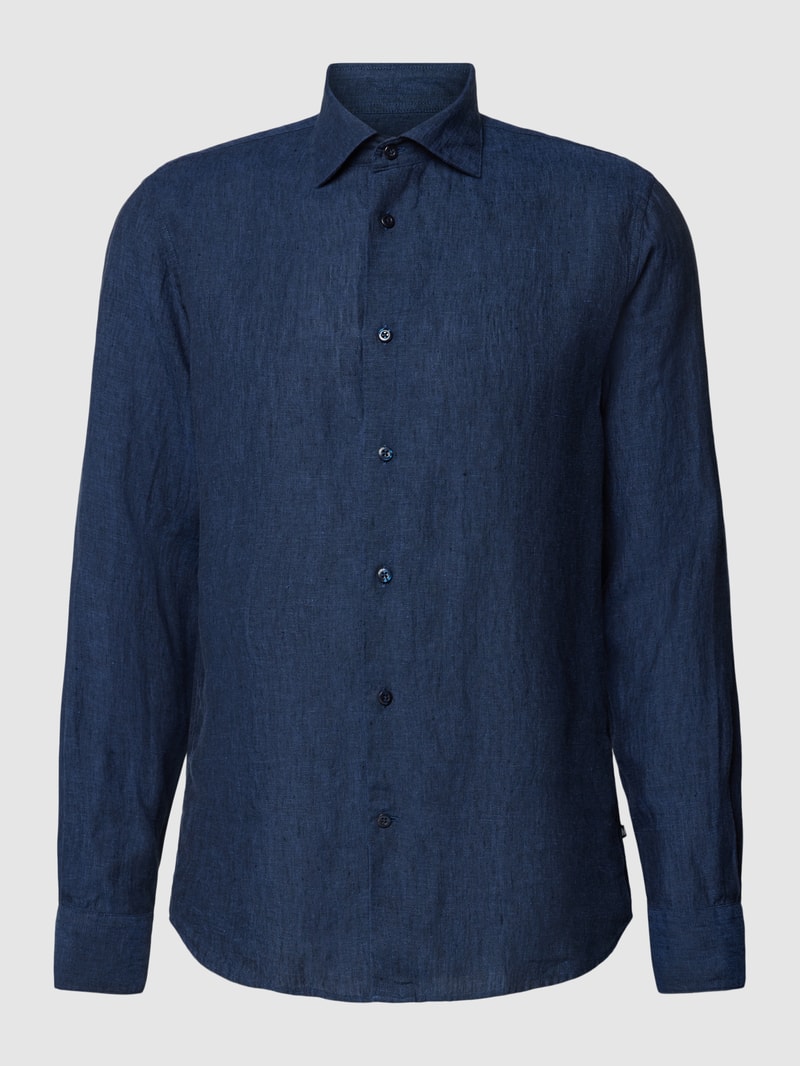 Regular Fit Freizeithemd mit Kentkragen Modell 'marc' in marineblau