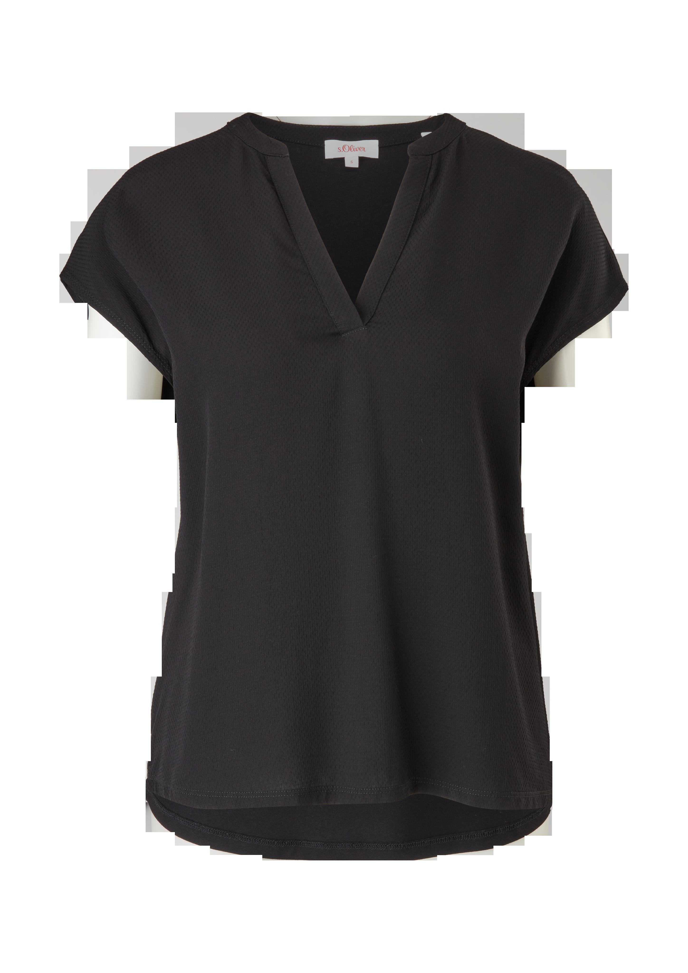 Viskoseshirt mit V-Neck  2112033-9999