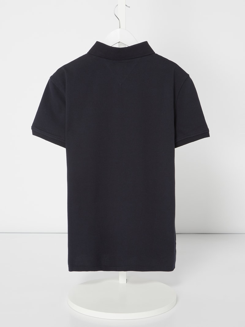 Poloshirt mit Logo-Stickerei in marineblau