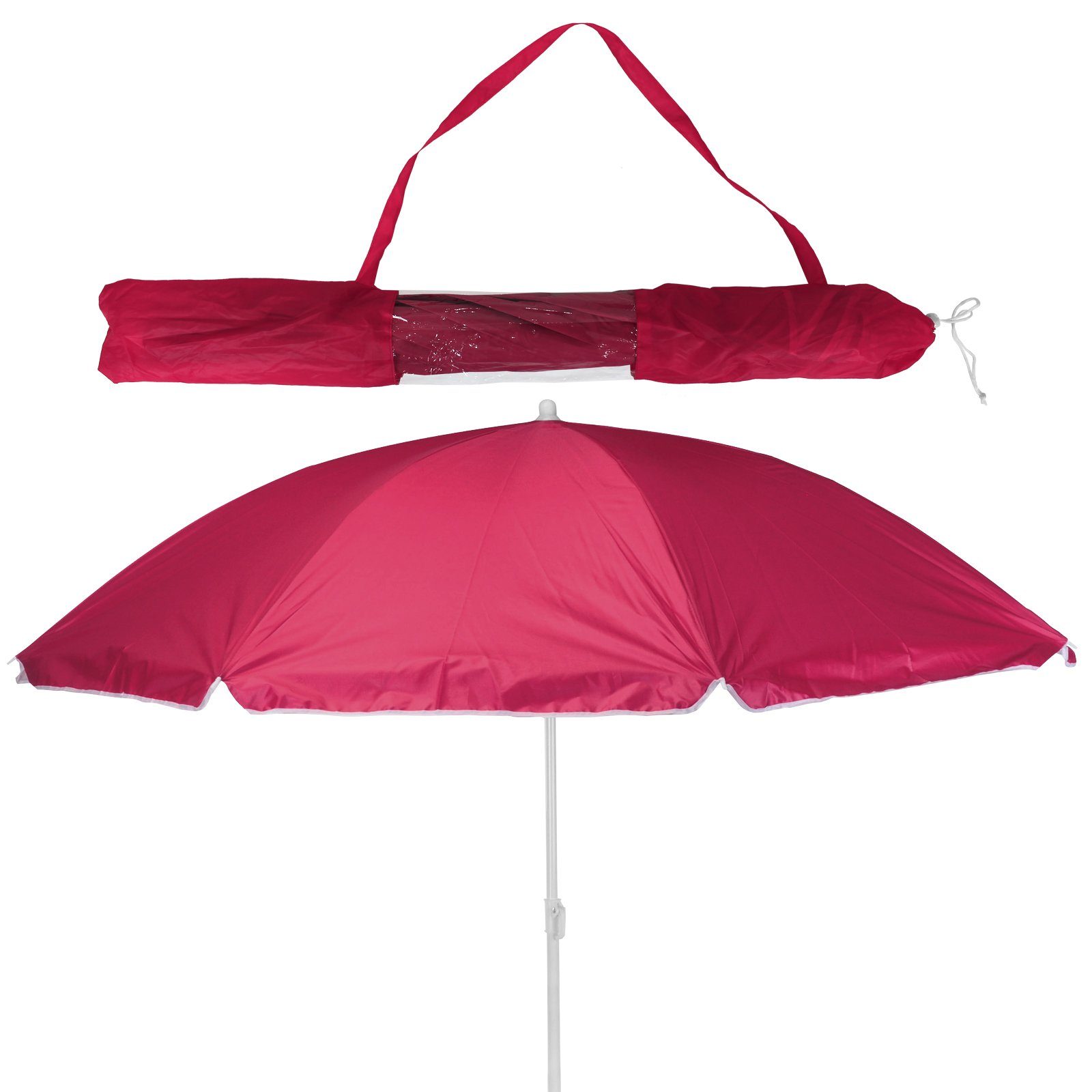 Koopman Sonnenschirm 156cm mit Farbauswahl Verstellbar, Knickgelenk Lichtschutzfaktor 30+ Strandschirm Sonnenschutz Strand