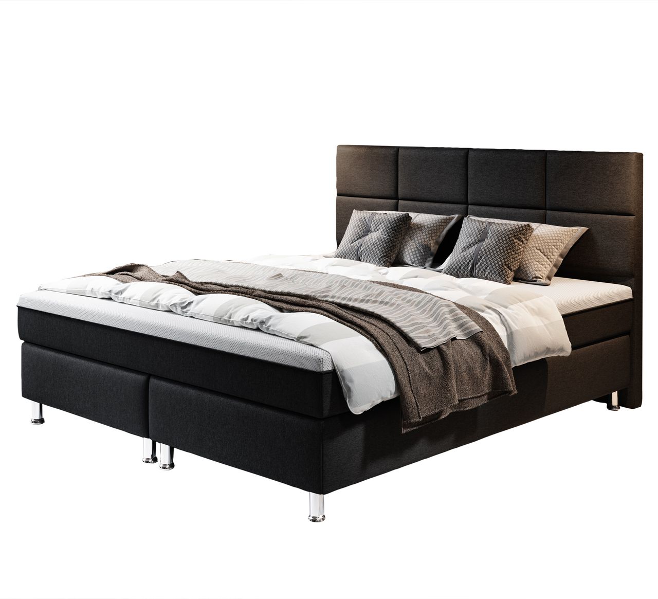 IHG Boxspringbett ROTTERDAM PLUS 180x200, Schwarz