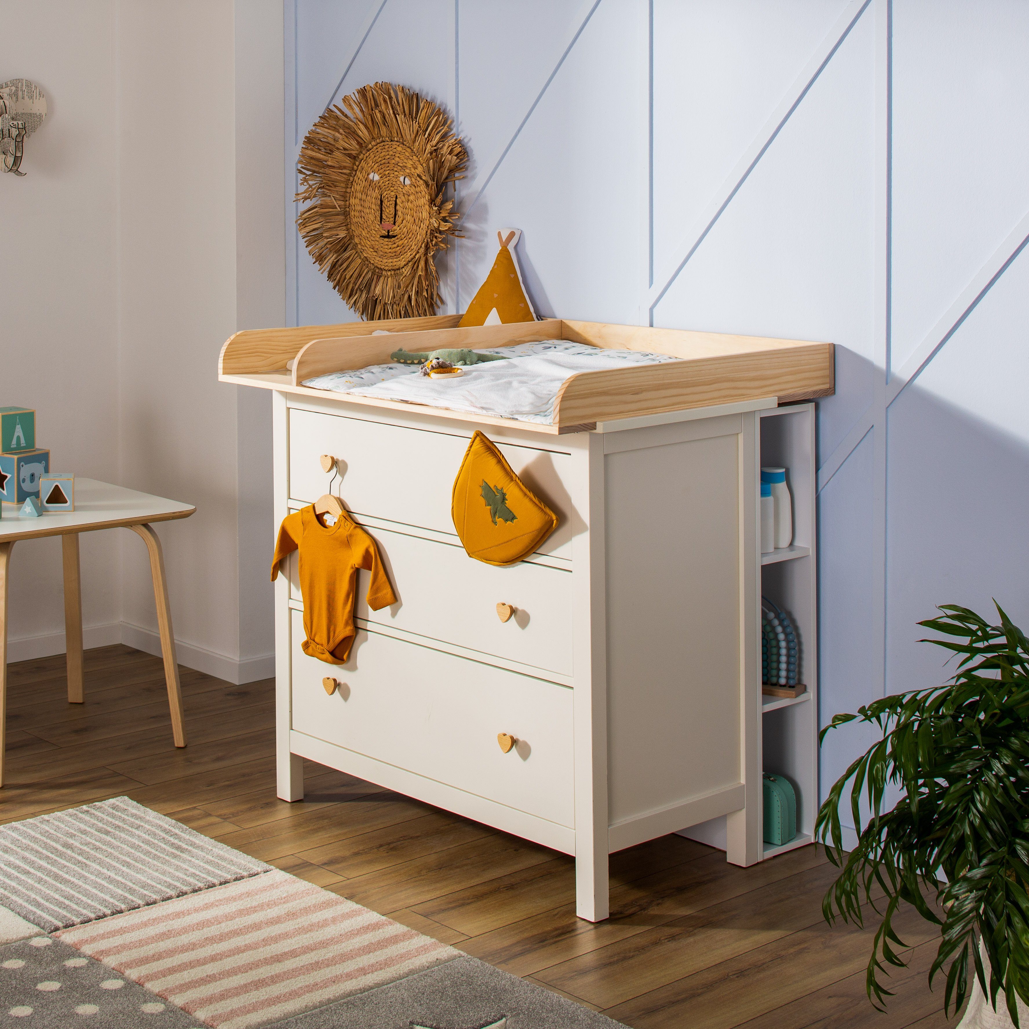 Puckdaddy GmbH Wickelaufsatz Pelle (108x10x80cm) für IKEA Hemnes Kommoden
