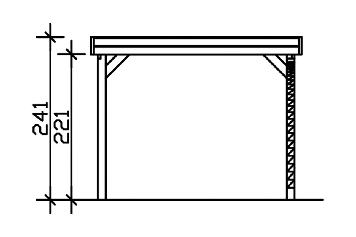 Skanholz Einzelcarport Friesland 5, BxT: 314x555 cm, 210 cm Einfahrtshöhe