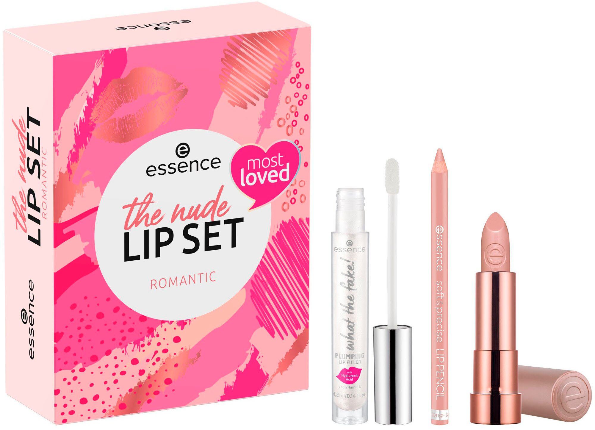 Essence Lippenpflege-Set the nude lip set romantic, 3-tlg.