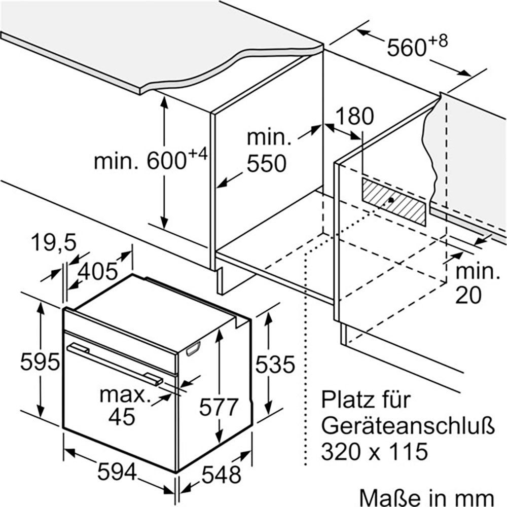 BOSCH Dampfbackofen Serie 8 HSG7584B1, mit Teleskopauszug nachrüstbar, ecoClean Direct