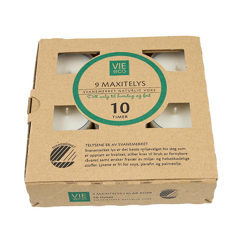 Vie Eco Maxitelys 9-pk 10 timer svanemerket Vie Eco