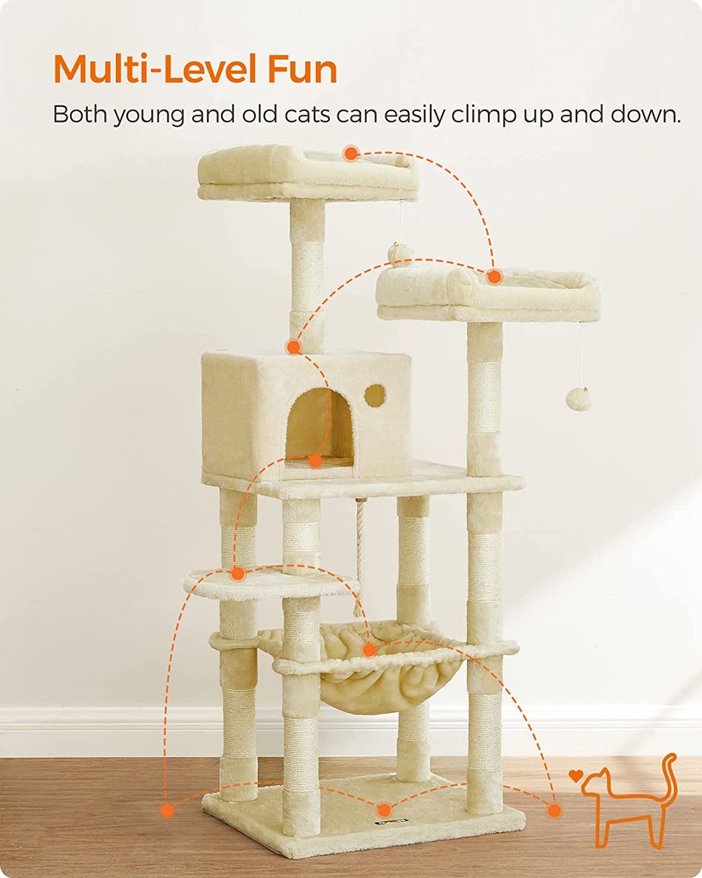 Songmics Katzenbaum, 143x55x45cm
