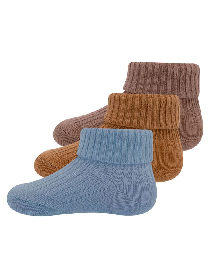 ewers 3er-Set Socken Rippe/Umschlag in fliegerblau-toffee-eichel günstig kaufen