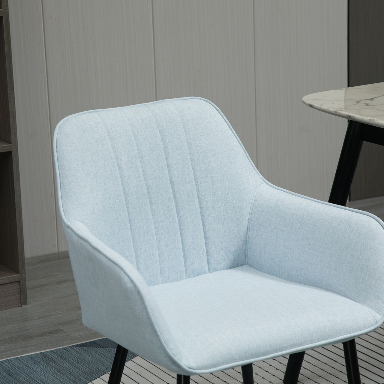 HOMCOM 2-teiliger Esszimmerstühle Essstühle Blau 59,5 x 56,5 x 81 cm