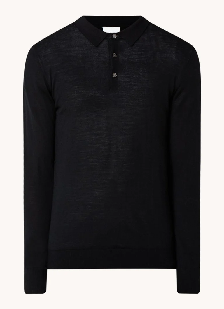 Polo Profuomo de lã merino de malha fina e corte regular