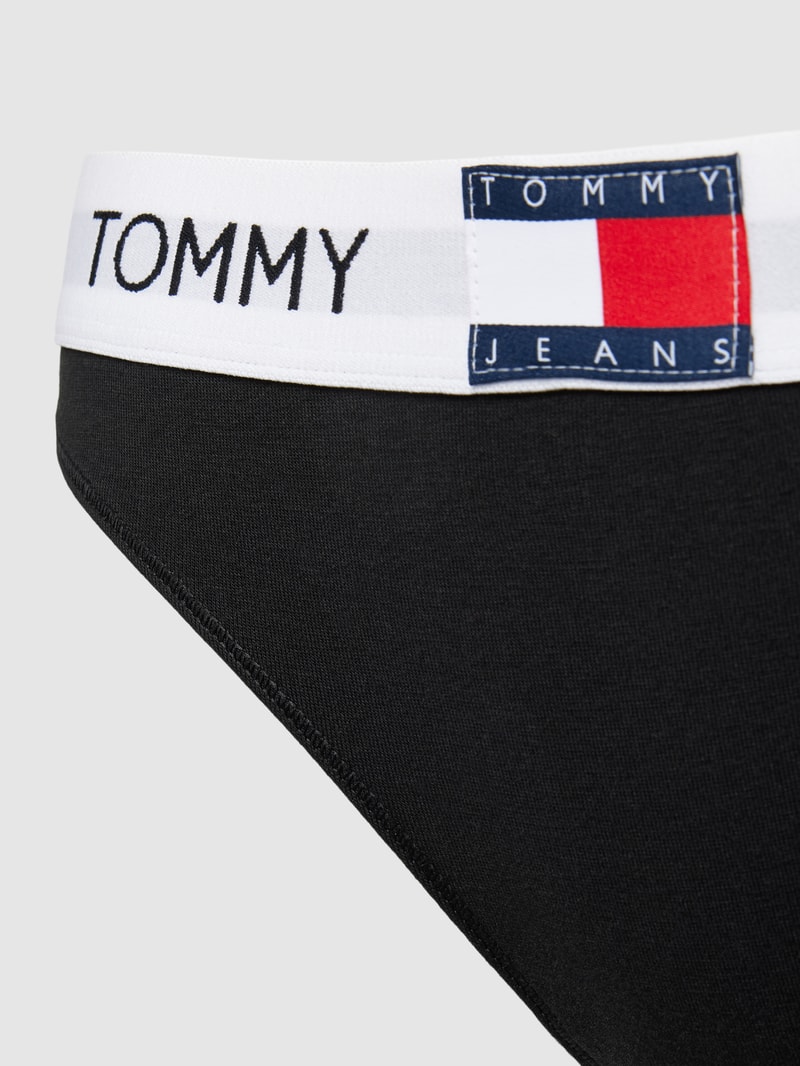 String mit elastischem Logo-Bund Modell 'HERITAGE' in schwarz