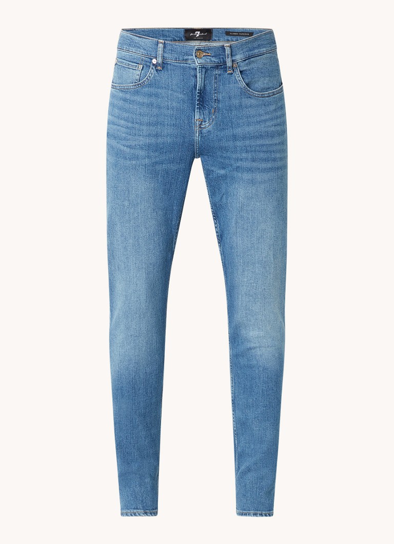 7 For All Mankind Slim fit -farkut, joissa keskipehmuste ja sivutaskut