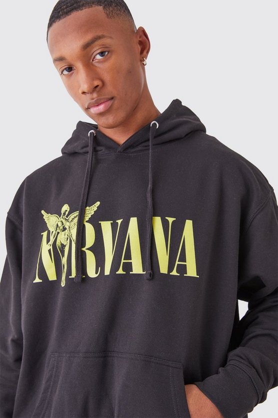 Oversize Hoodie mit Nirvana-Print