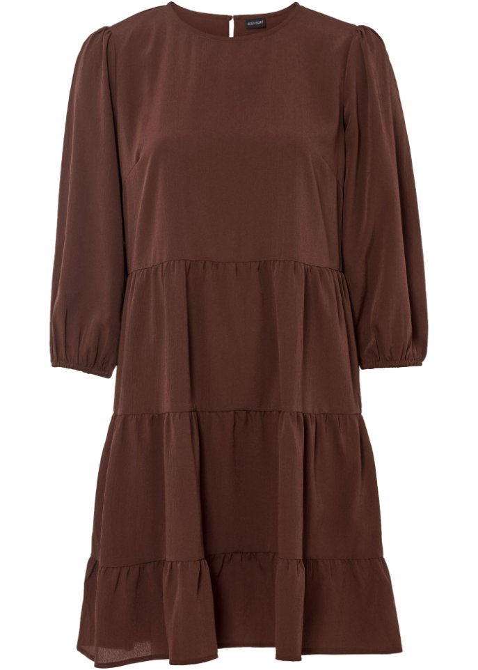 Crepe-Kleid mit Volants