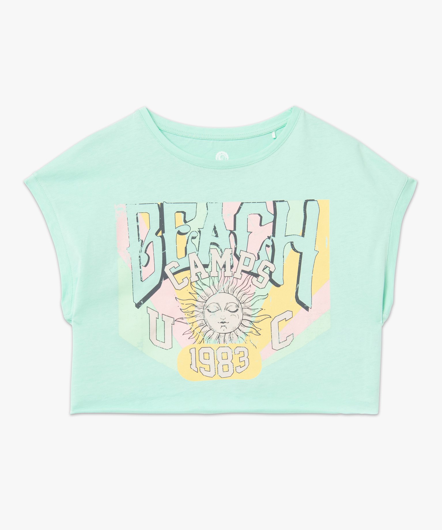 Tee-shirt crop top sans manches femme - Camps United vert | GEMO